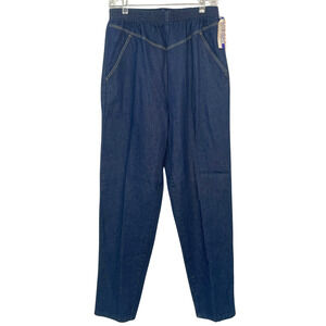 Vtg 80s Lord Isaacs Sport Sz S Elastic Waist Jeans 30" Front V Yoke Denim New